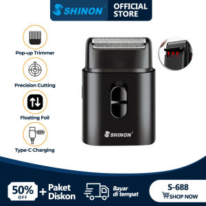 SHINON S-688 Shaver Elektrik Pria Portable Travelling Fleksibel Praktis Modern Tanpa Kabel