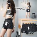 [FREESHIP_50K] Quần short jean nữ lưng cao phối rách denim cotton, rin ngắn phối rách AnNgo - AT73. 
