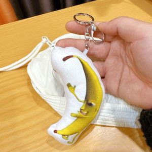 Banana Keychain with Sound Funny Voice Keychain Doll Pendant Popular Gifts Big Banana Meme  Funny Gifts