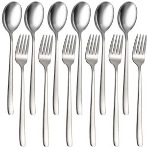 304 Stainless Steel Dinnerware Korean Spoon and Fork Set Cutlery Set Food-Grade Spoon Fork Set 12pcs
