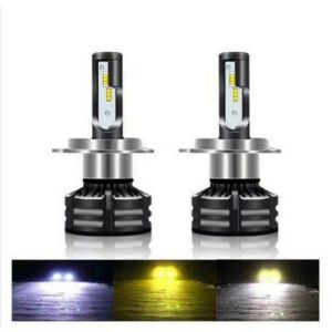 đèn led pha cao cấp T6 3 màu lắp ô tô xe máy hàng chuẩn loại 1.tản nhiệt quạt tubođèn có 3 chế độ