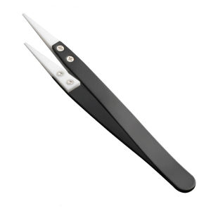 Stainless Steel Ceramic Tweezers Heat Resistant Antimagnetic Ceramic Straight Curved Tip Tweezers
