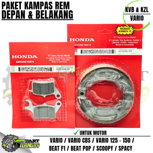 Paket 3item kvb piringan cakram depan vario + kampas rem cakram depan + belakang beat f1 / vario 110 f1 / beat pop / vario 125 / scoopy f1