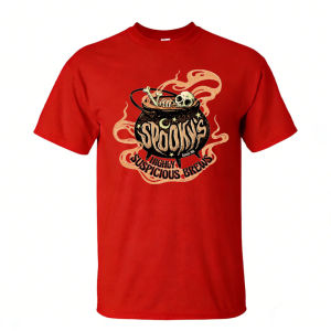 [Local Stock] HBESTY  Spooky’s Highly Suspicious Brews Witch Cauldron Skull Smoke Men Summer Cotton T Shirt Halloween Vintage Spooky Casual Wear Top