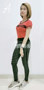 Femme Ols- Legging Motif Kotak Import High Quality all size