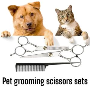 Professional PET SET GROOMING SCISSORS Cutting Thinning Scissors Stainless Steel Pet Dog Grooming Scissors Kit Cat SCISSORS