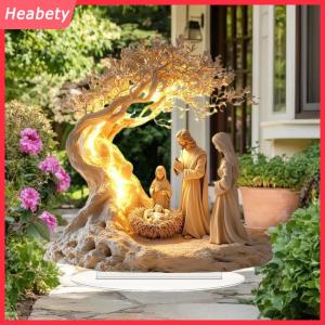 Heabety 2D phẳng Acrylic Chúa giáng sinh sinh cảnh trang trí Tabletop trang trí Giáng sinh bàn