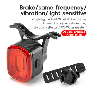 ROCKBROS Team Sync Bicycle Tail Light Smart Breaking Sensing Waterproof Cycling Rear Light Type-C Charging MTB Road Bike Light