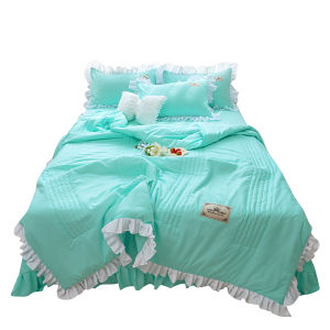 Korean style Princess Embroidered Summer Quilt Embroidered Thin Air Conditioning Quilt Summer Bedding - Bed Sheet/Pillowcase/Quilt (Not Set)