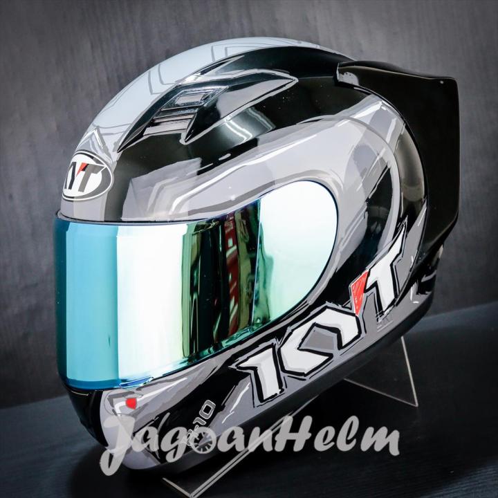 KYT HELM R10 #6 | BLACK GREY | R-10 SINGLE VISOR | Lazada Indonesia