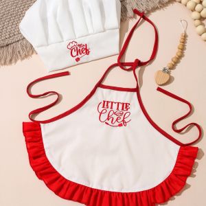 JUSTODO 2Pcs Embroidered Newborn Photography Clothes Suitable For Taking Pictures Newborn Photography Props Little Chefs Clothes Cute Cosplay Aprons Chef Hats Girls Boys