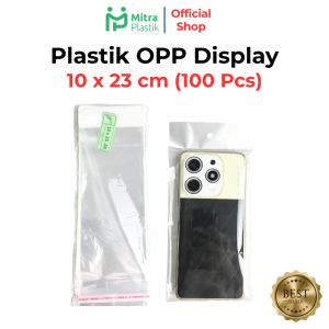 Plastik OPP Display 10x23 cm Perlize Gantung isi 100 pcs Kemasan Casing HP Lem 10 x 23 Tebal 03