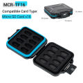 JJC Compact Micro SD Card Holder Wallet Soft Foam MicroSD Card Case Waterproof Memory Card Organizer for 16 TF Cards Hard Shell. 