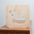[EE ] Paper-Cut Light Factory Export TikTok Wooden Small Night Lamp Ornaments New Exotic Creative Products Wooden led Small night lamp. 