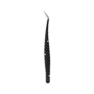 MACRAMEX Stainless Steel Curved Stickers Tweezers Cartoon Anti-static Lashes Extension Tweezer High Precision Eyelash Curler Miniature Scene Stickers