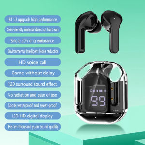 Gaming Wireless Earphone Bluetooth12D Sound Touch IPX7 tahan air Digital Display earphone