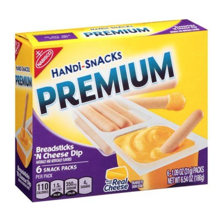 NABISCO Kraft HandiSnacks PREMIUM Breadsticks 'n Cheesy Dip 6 packs คราฟท์ นาบิสโก้ แฮนดี้ สแ