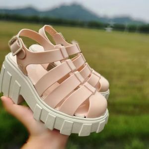Melissa Womens Shoes 2024 New Melissa Womens Sandals High Heel Baotou Jelly Shoes Hollow Roman Beach Shoes㏇X0415