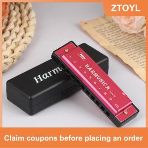 【ZTOYL】 Harmonica Key của C 10 Lỗ Diatonic Harmonica C Với Trường Hợp Cho Người Mới Bắt Đầu Sinh Viên Trẻ Em Quà Tặng Blues Với Trường Hợp