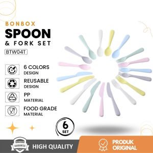 BONBOX BTW04T Sendok Garpu Pisau Set Colorful Food Grade Material