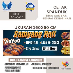 Cetak Spanduk Banner SAMYANG ROLL Ukuran 160x60 Costom Desain