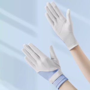 YAFEN 1 Pair Sun Protection Gloves One Size Sunscreen Breathable Anti-UV Cooling Fabric Slip Gloves For Outdoor Cycling Driving