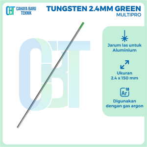 (1 biji) Tungsten 24mm 24 mm / Jarum Las Argon 2.4 mm Green Multipro Hijau
