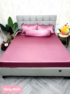 🔥MÃ HỒNG RUỐC🔥Chăn Ga Gối Phi Lụa Cao Cấp Mềm Mướt Mịn Vải Phi Lụa Nằm Mát Bền Đẹp Sang Trọng Ảnh Chụp Thực Tế _ Nemtot Bedding