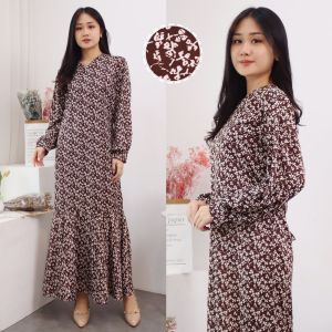 EP -  Vintage Gamis Dress Shakilla Motif bunga kecil Fishtail dress
