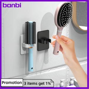 banbi Comb Holder Bathroom Wall Hanging Comb Storage Rack Hair Clip Organizer Air Cushion Comb Holder Creative Plastic Comb Rack