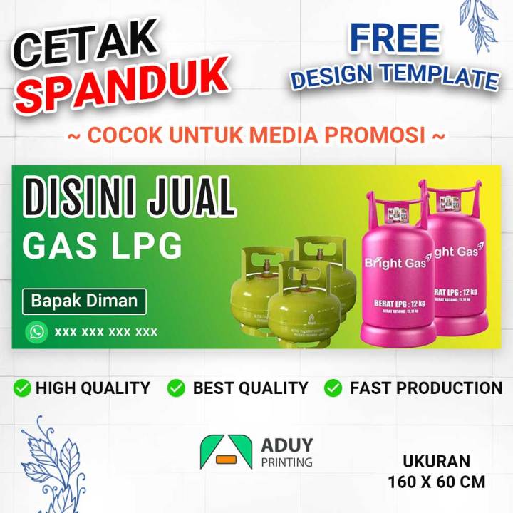 Spanduk Banner Gas LPG / Spandul Jual LPG Ukuran 160x60 / Bisa Kustom ...