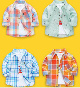 Áo sơ mi bé trai bé gái chính hãng Bootykids chất vải 100% cotton mềm mịn an toàn cho da