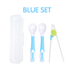 DAPANDA New Premium Baby Learning Cutlery Set - Bendable Fork Spoon Chopsticks & Convenient Storage Box - Safe PP Material BPA-Free Ideal for Ages 6 Months and Up