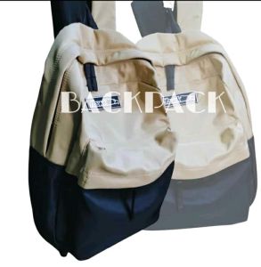 Cotton Brass Bagpack with Two Colors Combination and with Long Strap