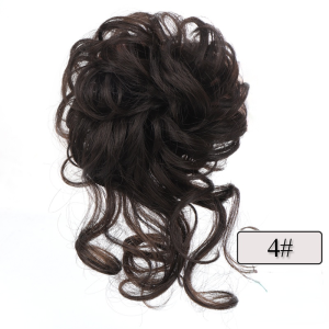 ยุ่งบันผมวงยืดหยุ่นผมวิกผมหางม้าหญิงห่อสังเคราะห์ผมหยิกต่อผม