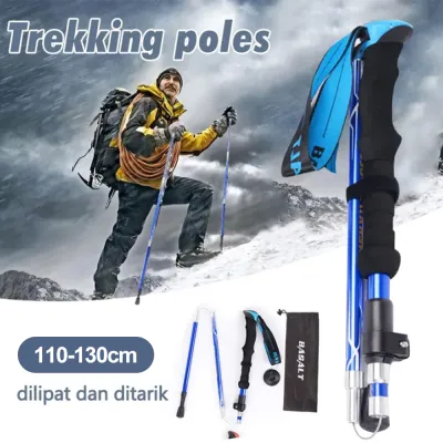 COD Trekking poles lipat tracking pole 5-Node tongkat pendaki Camping Hiking tiang trekking