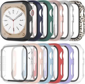12 Pack Hard PC Case for Watch 40mm SE 3 SE 2 Series 6 5 4 SE    Ultra-Thin Tempered Glass Screen Protector Cover Overall Shockproof Bumper Compatible with iWatch 40mm Accessories