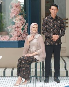 KEBAYA COUPLE PASANGAN KEMEJA BATIK LENGAN PANJANG SETELAN ATASAN ROK BAJU KONDANGAN FRISKA ASMITA