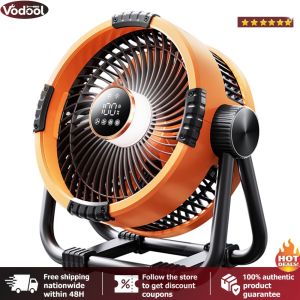 [Vodool Tool Outlet] Portable Camping Fan with LED Light 20000mAh Rechargeable Battery Powered Fan Desk Fan Camping Gear for Picnic Fishing