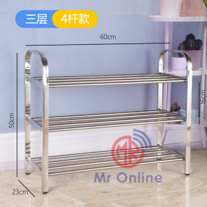 High Quality (4 BAR/TIER) Stainless Steel Shoe Rack 【3/4/5/6 Tier】/Flower Rack/Indoor Outdoor Rack/ Rak Kasut/Rak Shoe Cabinet/Living Room Shelf Sundries Rack Cabinet