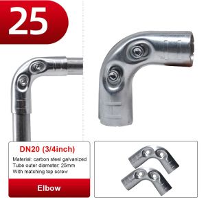 RANG 1Pcs Carbon Steel Galvanized Pipe Joint Round 20/25/32mm Fixed Clamp Rod Support Rack Clothes Display