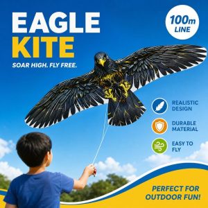 Eagle Kite Large Outdoor Easy Fly Light Wind Waterproof Fabric 100m Line Ready To Fly Toy