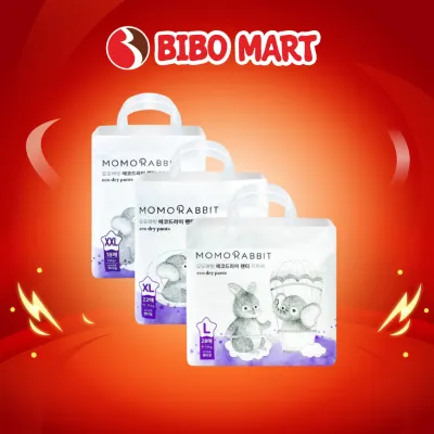 Tã Bỉm Quần Momo Rabbit Ban Đêm Siêu Mềm Mại Thấm Hút Nhanh Khô Thoáng Chống Tràn Tối Ưu Size XXL18 XL22 L28 - Bibo Mart