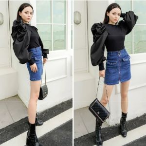 Bloom Blouse Import Rajut Combi Katun Lengan Panjang