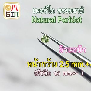 💎❤️A051 2.5 มิล 1 เม็ด พลอย เพอริโด พลอยสีเขียว Peridot Natural กลม ก้นแหลม พลอยธรรมชาติแท้ พลอยเจียระไน