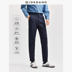 GIORDANO ผู้ชาย กางเกงขายาว กางเกงขายาวซิป YKK คุณภาพน้ำหนักเบา กางเกงขายาวลำลองแฟชั่นเรียบง่ายมีกระเป๋าหลายช่อง Free Shipping 13114326