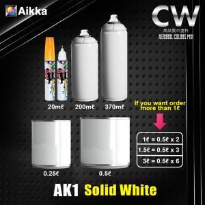 AIKKA White Solid AK1 2K Paint Kaler Putih Solid Bancuh Cat Tin Car DIY Cat Spray Motor Kereta