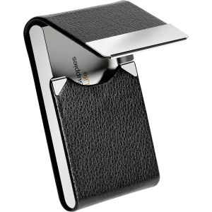 Business Card Holder Credit Card Case Pocket Card Holders Card Box with Magnetic Closure Black Carbon  for Men or Women
