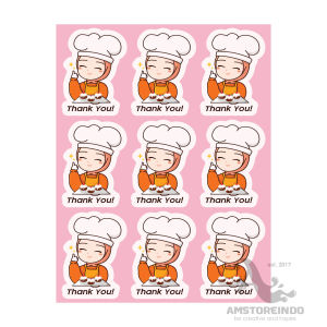 45 Pcs Thank You Sticker Label TY038 Chef Hijab