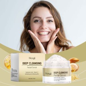 Hoygi Deep Cleansing Facial Scrub Exfoliating Facial Cleansing Pore Refining Removal Dead Skin Oil Control Smooth Hydrated Skin